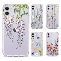 Coque personnalisée en TPU souple et flexible pour iPhone 14 Pro Max 13 12, étui à fleurs antichoc pour filles et femmes