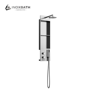 Niche de douche à insertion en acier inoxydable Gunmetal d'usine avec robinet de douche maison et hôtel salle de bain étagère de bain encastrée murale - Product Image 4