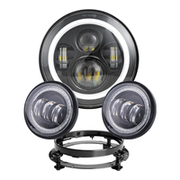 Phares LED 4-7 pouces pour moto Carénage vélo électrique Angel Blue Fog Lamp Phare pour Harley-Davidson