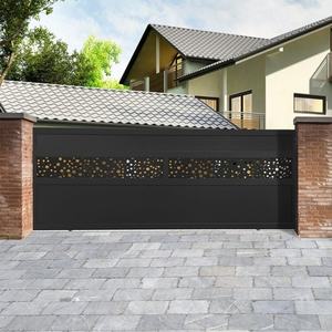 Porte <span class=keywords><strong>de</strong></span> couloir motorisée en aluminium <span class=keywords><strong>de</strong></span> 10 pieds avec éclairage LED, finition grain <span class=keywords><strong>de</strong></span> bois, taille standard - Product Image 4