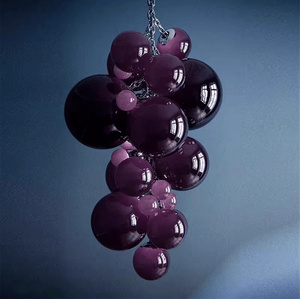 Lustre en verre teinté style nordique, luminaire suspendu pour club, villa, escalier - Product Image 2