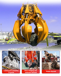 Godet de préhension hydraulique électrique à 6 flaps pour excavatrice, 3, 5 et 6 tonnes, type « Orange Peel » - Product Image 5