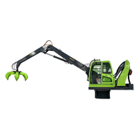 Grue à grappin à flèche droite de 8,5 m pour matériaux lourds, manutentionneuse fixe pour ferraille, compatible avec broyeur
