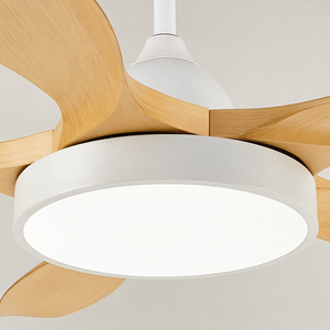 C074 OEM ODM quạt trần ánh sáng và điều khiển từ xa ABS LED quạt trần ánh sáng 52 inch trắng màu xám gỗ màu ánh sáng quạt cho nhà - Product Image 5