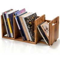 Estantería de Escritorio de Bambú, Organizador de Libros Expandible, Soporte de Libros Ajustable, Almacenamiento para Oficina, Hogar, Mesa