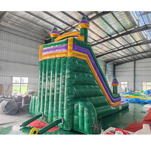 Château <span class=keywords><strong>gonflable</strong></span> commercial personnalisé, parc <span class=keywords><strong>aquatique</strong></span>, toboggan <span class=keywords><strong>aquatique</strong></span> <span class=keywords><strong>gonflable</strong></span> en bâche PVC vert marbré avec piscine - Product Image 4