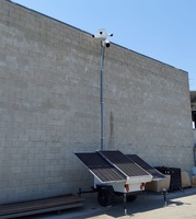 Torre de Iluminación Móvil Solar con Cámara CCTV, Remolcable, con Iluminación LED, para Monitoreo de Seguridad en Obras de Construcción