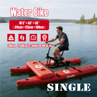 Vélo aquatique flottant monoplace résistant à la corrosion et à l'eau de mer, vélo à pédales gonflable pour les attractions touristiques