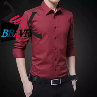 Camisa Formal para Hombre, Estilo Coreano, Manga Larga, Color Sólido, Tendencia Otoñal, para el Trabajo, Elegante, Profesional