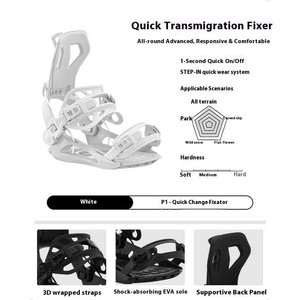 Fixations de <span class=keywords><strong>snowboard</strong></span> Freestyle Factory Step-in - Fixations de <span class=keywords><strong>snowboard</strong></span> tout-terrain réglables en alliage d'aluminium, tailles S, M, L, personnalisables - Product Image 3