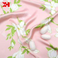 Étoffe de Satin de soie pour femme, tissu à imprimés numériques, motifs fleurs, pour vêtements