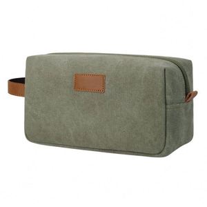 Trousse de Toilette Vintage en Toile Durable, Réutilisable et Imperméable – Trousse de Voyage Décontractée Personnalisable pour Hommes et Femmes, Logo Personnalisé Disponible - Product Image 3