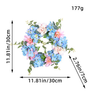 DAMAI <b>Spring</b> Festive Blue Pink White Hydrangea Wreath - Hot Selling Faux Floral <b>Decor</b> for Outdoor Garden Wedding Wholesale - Product Image 5