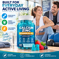 Gummies OEM ODM à Marque Blanche Calcium Zinc Vitamine D3 K2 pour Adultes – 60 Gummies pour la Santé Osseuse et le Soutien Immunitaire – Certifié GMP