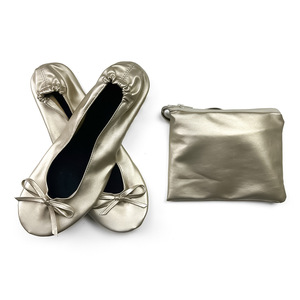 Scarpe da <span class=keywords><strong>Ballerina</strong></span> Pieghevoli Portatili da Donna con Chiusura Slip-On, Morbide, Estive, Tinta Unita, da Viaggio, con Borsa per il Trasporto - Product Image 2