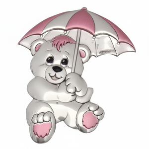 Ombrello rosa BLAZON BEAR 61x80 mm con placca - Product Image 2