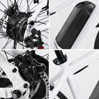 Vélo de montagne électrique 26 pouces 350W 48V 12AH, cadre léger en acier au carbone, 7 vitesses, frein à disque, idéal pour la ville et les trajets sur campus