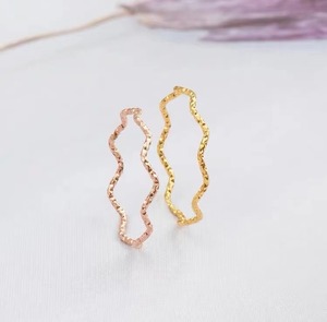 Minimalist Wavy Finger <b>Ring</b> for Women | Stainless Steel High-End Fashion <b>Ring</b> | <b>Adjustable</b> Smooth Design for Stylish Looks - Product Image 2