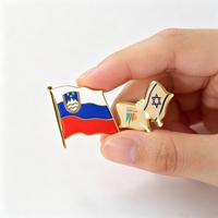 Suministro de Fábrica Original: Pin de Solapa de Metal Esmaltado Personalizado con Insignia de Bandera Nacional Bañada en Oro para Souvenir Patriótico