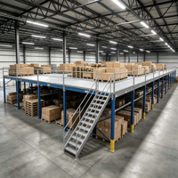 HONGXIN Étagère de mezzanine robuste en acier laminé à froid sans boulons, revêtement poudré, protection contre la corrosion, plancher en acier massif réglable