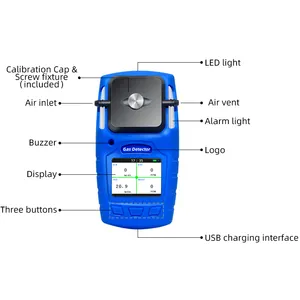 Safewill 4 em 1 portátil Multi gás vazamento detector biogás analisador Gás Monitor