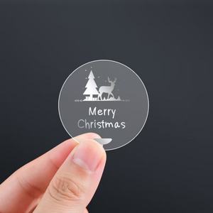 Etiqueta Adhesiva Transparente de PVC de Alta Calidad para Estampado en Caliente, Etiqueta Circular Impermeable para Logotipos de Vino, Impresión Publicitaria Plateada - Product Image 1