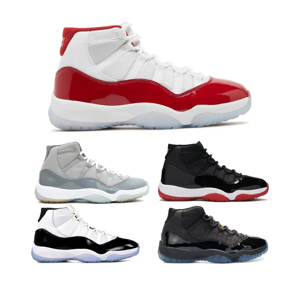 Original Quality AJ 11 Retro White red Air 11 Cherry Men's Casual Walking Sneaker Trainers Basketball Shoes