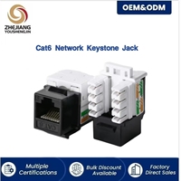Module réseau RJ45 Keystone Cat6 à 90 degrés UTP HB-8006, plaqué or bronze phosphoreux blanc, multiples certifications, direct usine