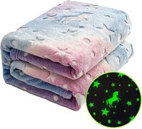 100% polyester pazen özel yıldız aydınlık battaniye mavi evren unicorn dinozor parlayan atmak çocuklar karanlık battaniye kızdırma
