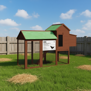 Grande Pollaio in Legno di Pino Marrone, Resistente Casetta per Animali da Esterno, Stile Classico - Product Image 2