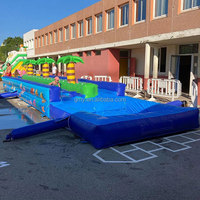 Vente en gros de glissades d'eau de 30 pieds rebondissent glissant le château de palmier de jeu extérieur sautant glissade et toboggan gonflable pour la piscine