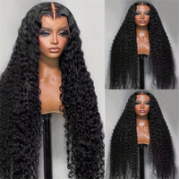Pelucas de Cabello Humano Peruano Virgen Remy con Ondas de Agua, Sin Pegamento, Encaje Frontal Completo, Doble Trama a Máquina, Encaje HD Transparente para Mujeres Negras