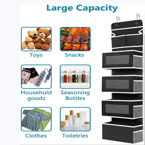 5-SHELF ráp cửa lưu trữ tổ chức cho phòng ngủ với 2 túi nhỏ và 4 túi bên trên cửa treo tổ chức - Product Image 4