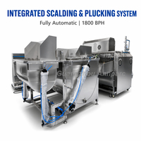 Machine à plumer la volaille automatique 1000BPH en acier inoxydable SUS304 pour l'échaudage et le plumage des poulets, canards et oies – Équipement d'abattage