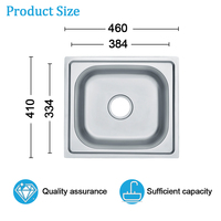 Vente en gros d'évier de cuisine personnalisé calibre 16 en acier inoxydable 304 brossé cuvette simple OEM évier de cuisine sous plan sans robinet