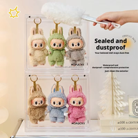 Vitrine transparente multicouche avec couvercle rabattable anti-poussière, organisateur en plastique PS pour figurines de boîtes mystères et collections de jouets