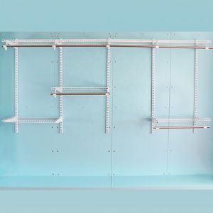 CLOSETMATE <span class=keywords><strong>Kit</strong></span> <span class=keywords><strong>de</strong></span> rangement <span class=keywords><strong>de</strong></span> placard DIY réglable et extensible, avec étagères ventilées en fil d'acier, systèmes d'organisation <span class=keywords><strong>de</strong></span> placard - Product Image 2