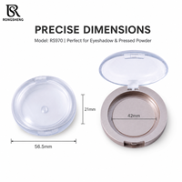 Emballage de maquillage personnalisé, étiquette privée, boîte ronde vide pour blush et illuminateur, étui à poudre compact, cosmétique en plastique