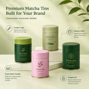 Custom <strong>Food</strong> <strong>Grade</strong> Green Tea Airtight <strong>Tin</strong> <strong>Can</strong> <strong>Empty</strong> Metal Round 30g 60g Matcha <strong>Tin</strong> <strong>Can</strong> Container Packaging - Product Image 2