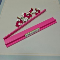 Support de Mahjong en bois massif, avec tige de poussée magnétique américaine, design à motif ondulé, règle de poussée pour Mahjong