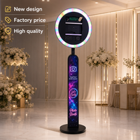 Machine de photomaton ronde pour iPad, avec écran LED personnalisable, pour mariages, fêtes et événements (stock US)