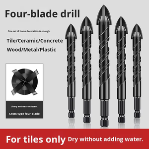 <span class=keywords><strong>Foret</strong></span> à carrelage en alliage dur, haute dureté, spécial verre, béton, <span class=keywords><strong>foret</strong></span> à quatre lames King Twist, 5-12 mm - Product Image 5