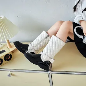 Nuovi <span class=keywords><strong>Stivali</strong></span> Lunghi da Principessa per Bambine in Pelle e Rete, Autunno Inverno, con Fiocco, Suola Spessa Antiscivolo, <span class=keywords><strong>Stivali</strong></span> alla Moda - Product Image 5