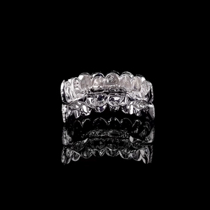 Popüler özel 8 üst ve alt 8 <span class=keywords><strong>Grillz</strong></span> buzlu Out VVS Moissanite farklı türleri elmas ayarı S925 gümüş Hip Hop takı - Product Image 4