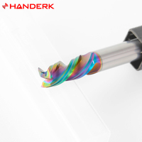 HANDERK Fraise carrée en carbure de tungstène à 3 cannelures en forme de U DLC Hrc55/65 pour outil CNC