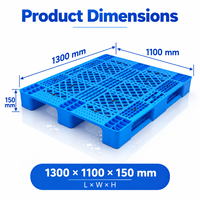 Palette en plastique renforcé d'acier robuste HUADING 1300*1100*150 mm pour rayonnage d'entrepôt et logistique