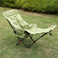 Chaise pliante d'extérieur portable en bois massif isolée, avec fonction chaise lune de camping haute performance - Chaise de camping et de pêche