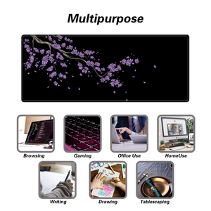 Sakura <span class=keywords><strong>tapis</strong></span> de <span class=keywords><strong>souris</strong></span> de jeu Kawaii violet grand <span class=keywords><strong>tapis</strong></span> de bureau avec conception de fleur de cerisier noir pour les joueurs <span class=keywords><strong>tapis</strong></span> d'ordinateur en Stock - Product Image 5
