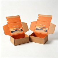 Boîte d'expédition pliable en carton ondulé personnalisée avec logo pour cadeaux faits main, emballage cosmétique et beauté