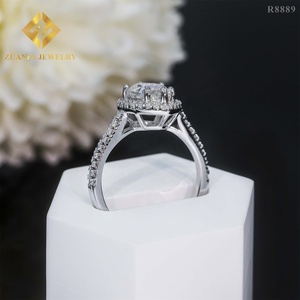 Pass Diamond <strong>Tester</strong> Classic Luxury <strong>Sparkly</strong> 9K 14k 18k Solid Gold Wedding Flawless 2Ct Pear Moissanite Engagement Band Ring - Product Image 3
